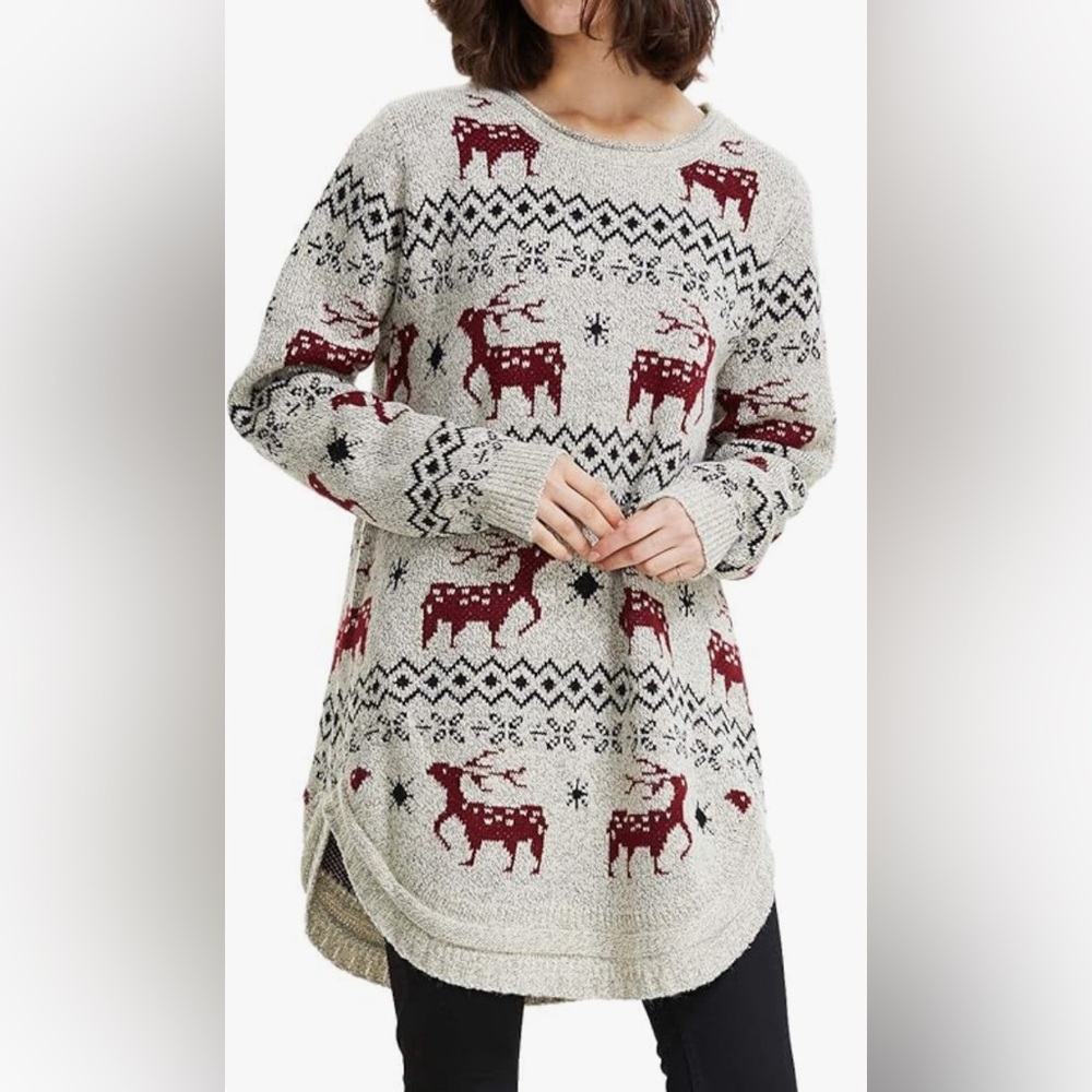 Reindeer Snowflake Pullover Sweater